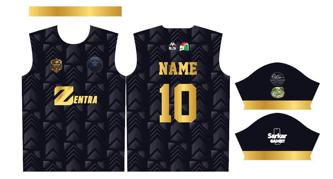 Black Gold Chevron — Elite Jersey — front view