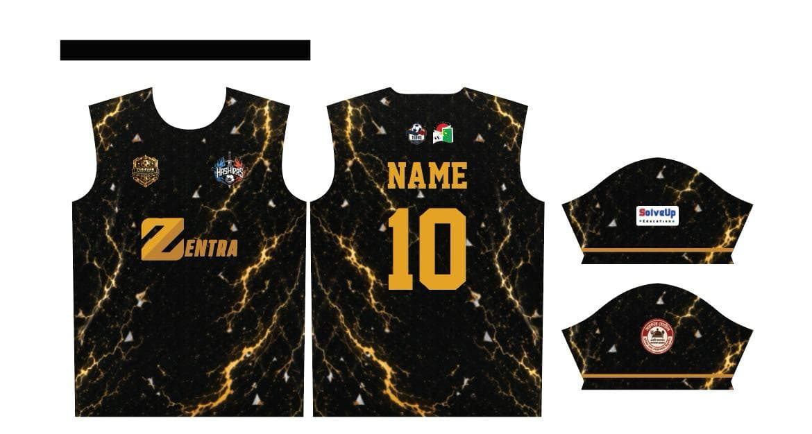 Black Gold Marble — Signature Jersey — front view