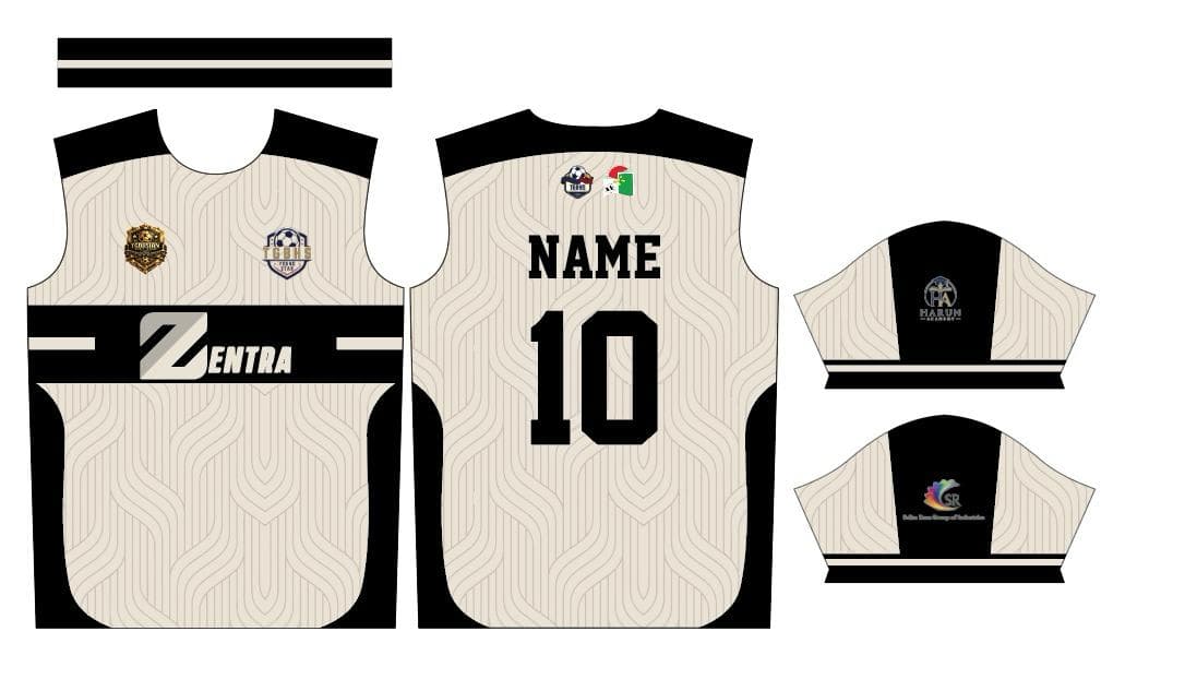 Cream Black Contour — School Jersey — front view